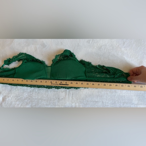 Aerie Bra Vibrant Green Lace Bralette Striped Mesh Scoop Size M - Picture 6 of 10